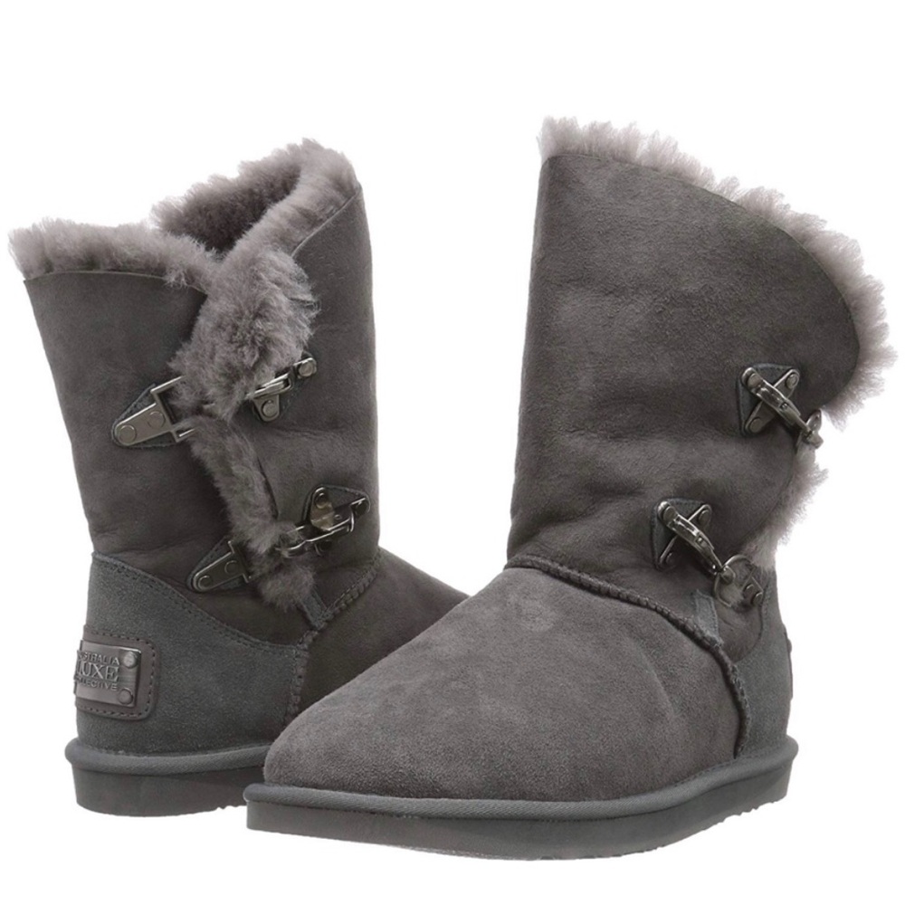 Australia Luxe Collective Women fashion Classic Shearling + Buckles Boots 8 NWB!